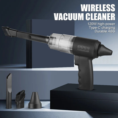 Kabelloser Auto-Staubsauger, 120 W, Leistungsstark, Tragbar, Für Zuhause Und Auto, Leicht, Kabellos, Wiederaufladbar
